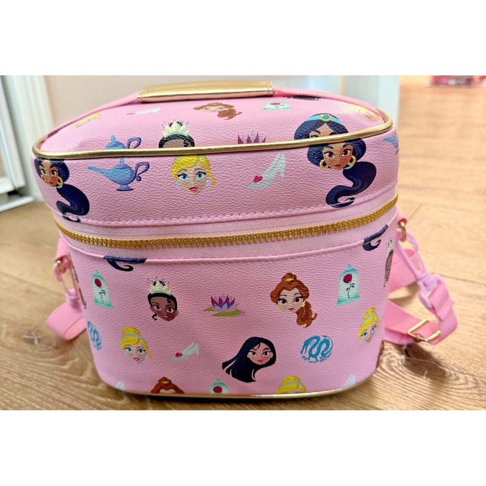 Disney Princess Vanity Case Makeup Case Travel Bag Pink Gold